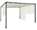 NobleShade Pergola with Sliding Roof Curtain -3*3m - Beige - Fine Living
