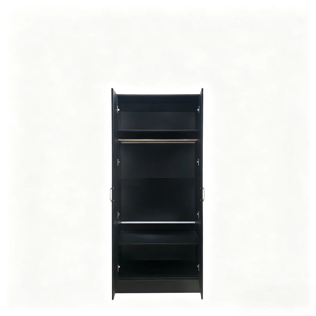 Fairmount 2 Door Wardrobe - Black - Finel Living