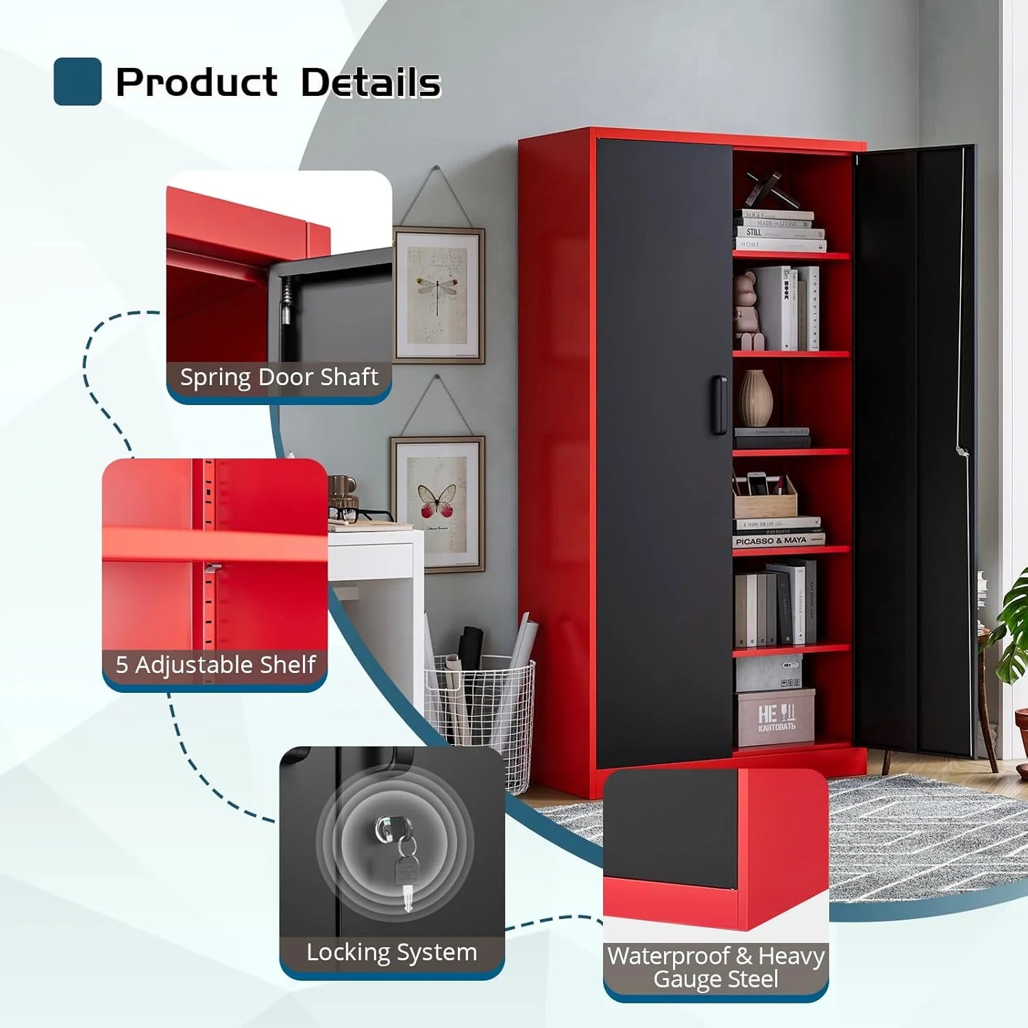 SpaceLock 5 Shelves Metal Cabinet