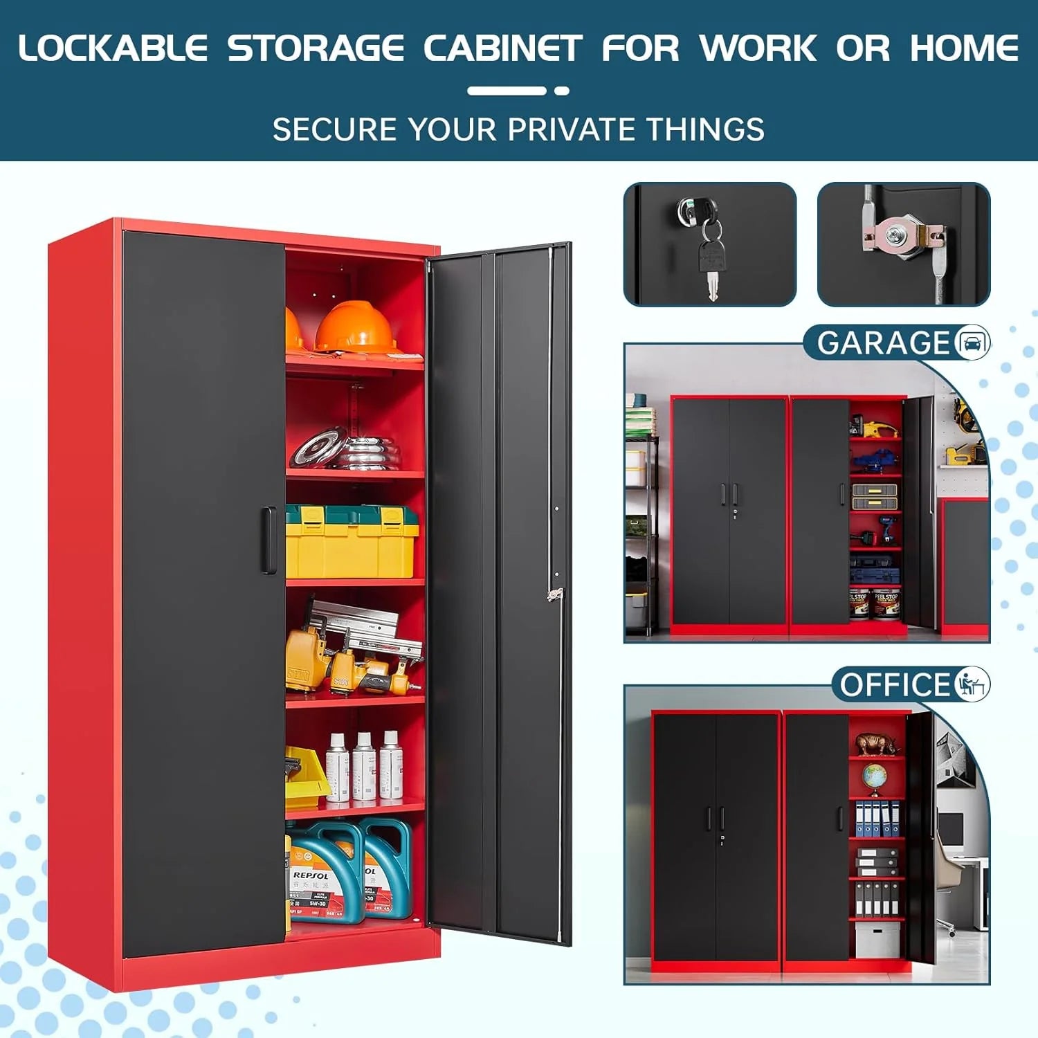 SpaceLock 5 Shelves Metal Cabinet