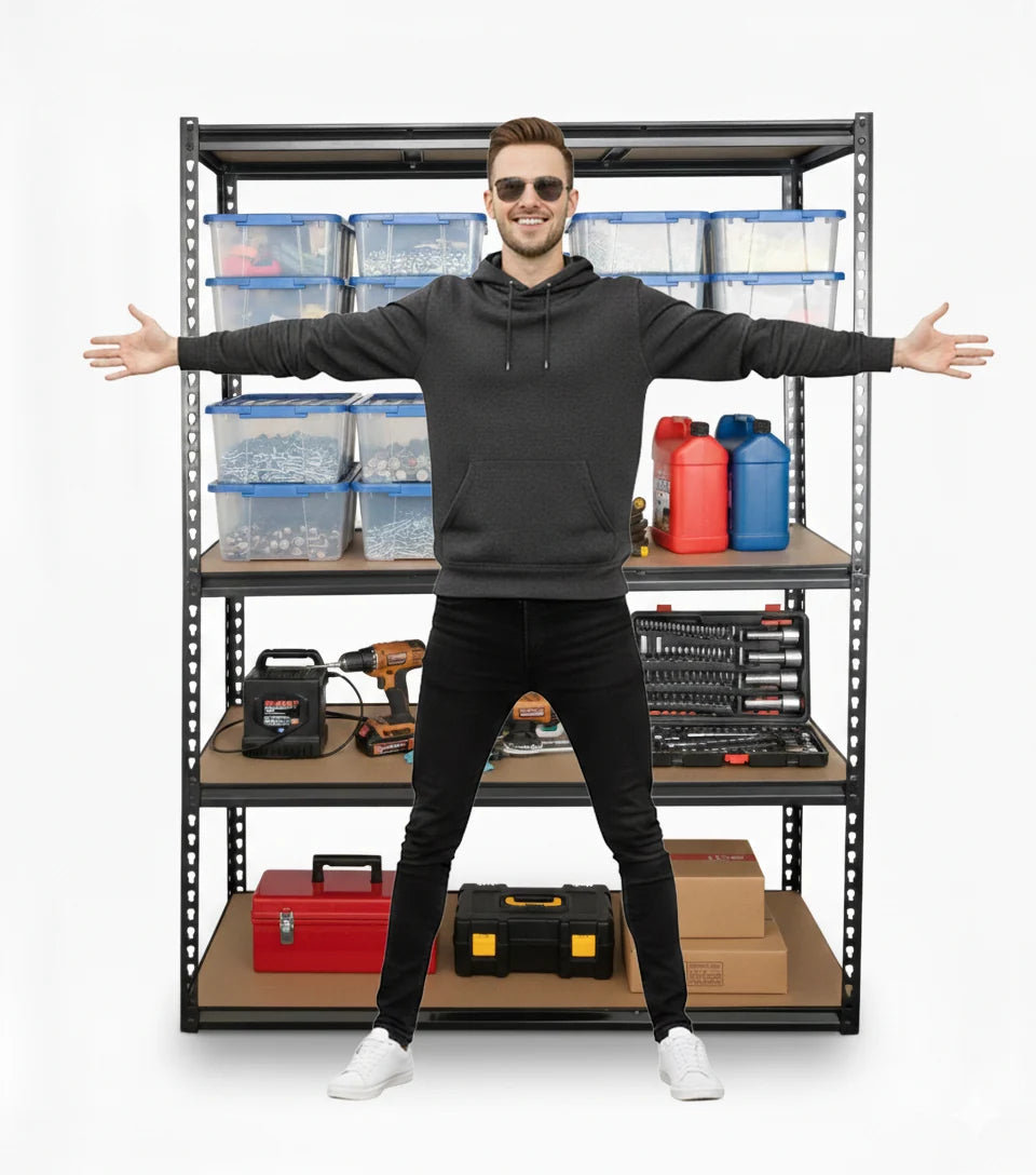 DuraSteel 5 Tier Shelf - 183 x 120 x 45cm - 275kg / layer - Matt Black