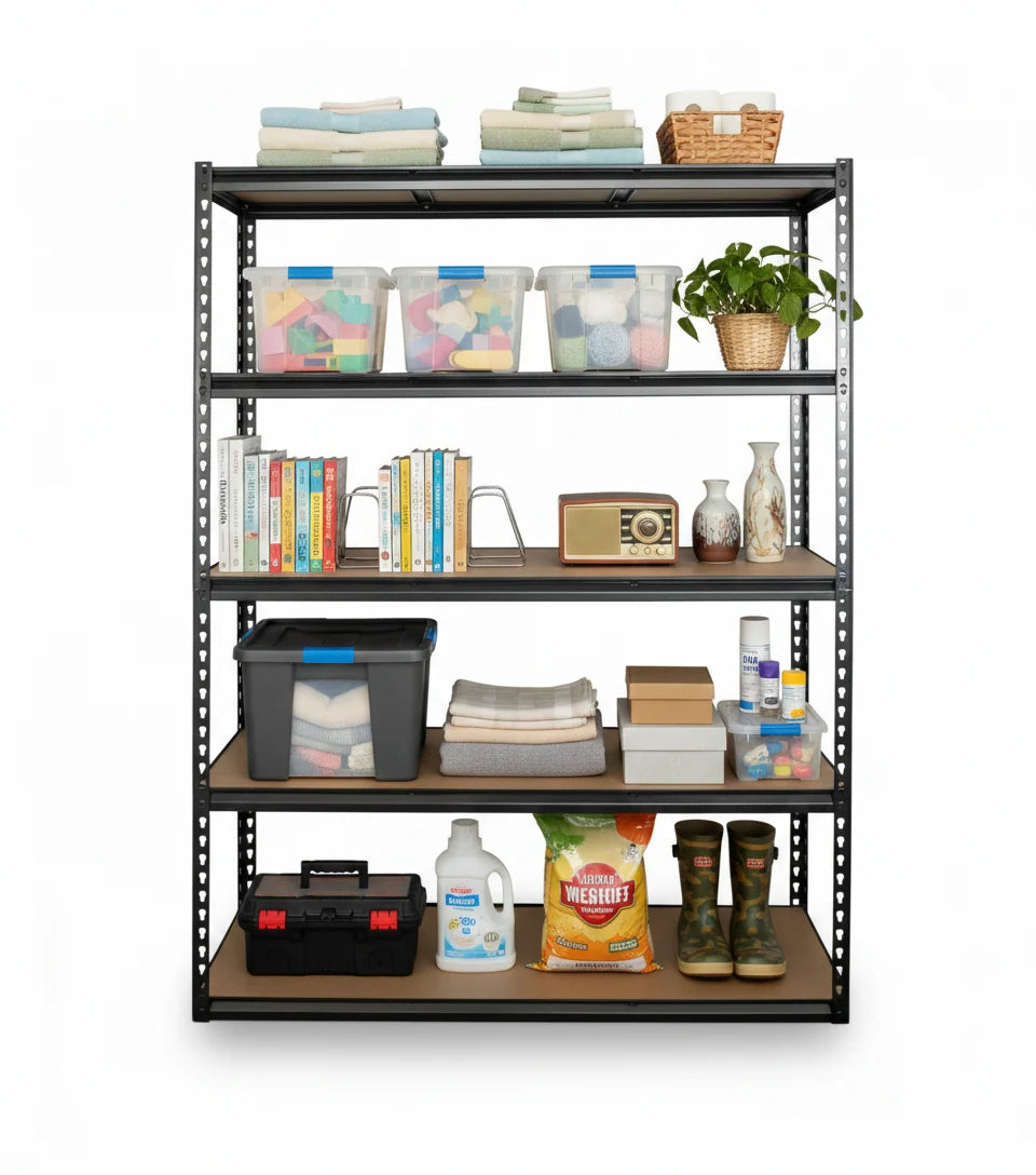 DuraSteel 5 Tier Shelf - 183 x 120 x 45cm - 275kg / layer - Matt Black