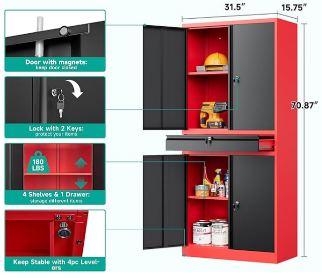 Essentra Metal Cabinet with Drawer