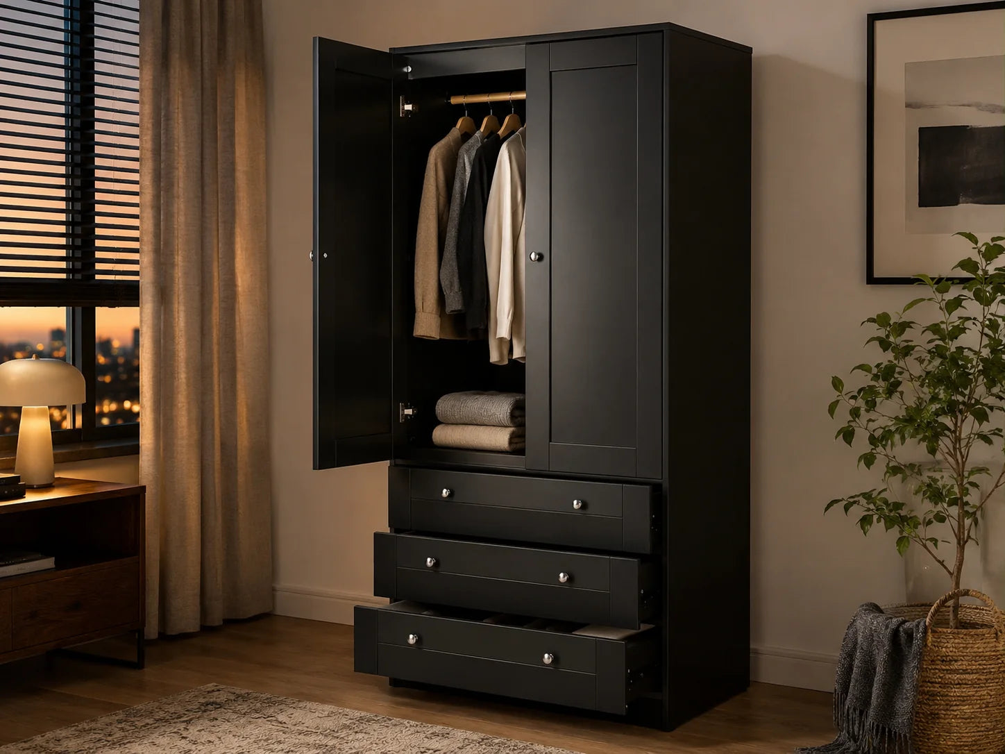 Loften 2 Door and 3 Drawer Wardrobe - Finery