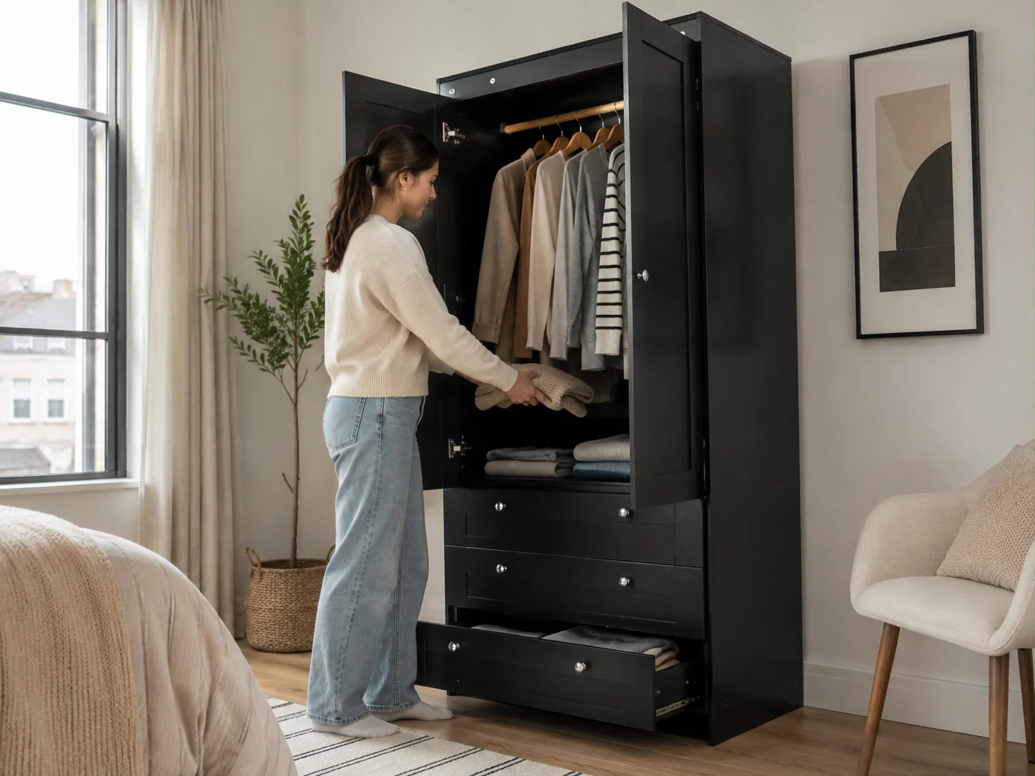 Loften 2 Door and 3 Drawer Wardrobe - Finery