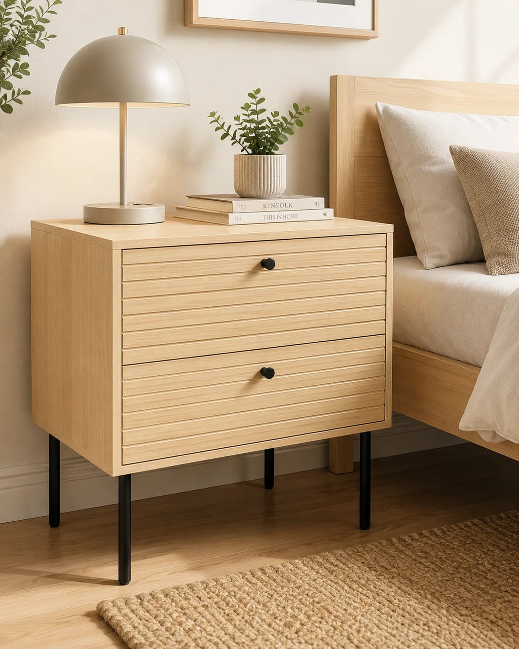 Austin 2 Drawer Side Pedestal Table