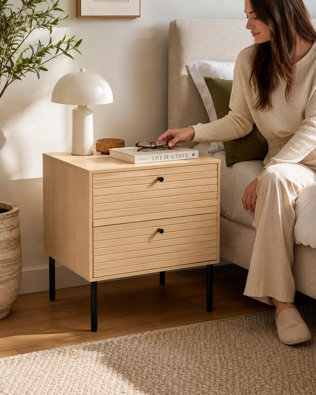 Austin 2 Drawer Side Pedestal Table