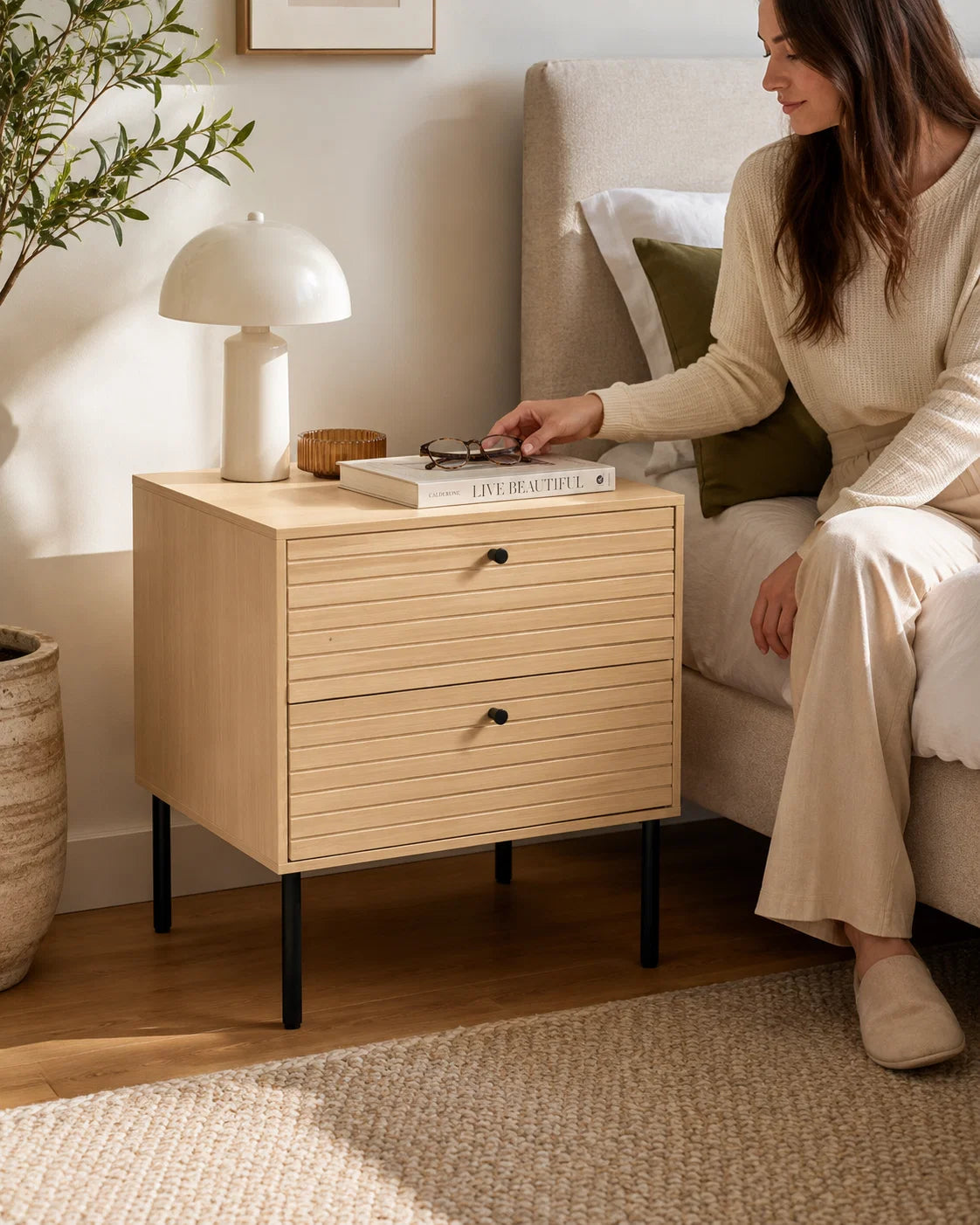 Austin 2 Drawer Side Pedestal Table