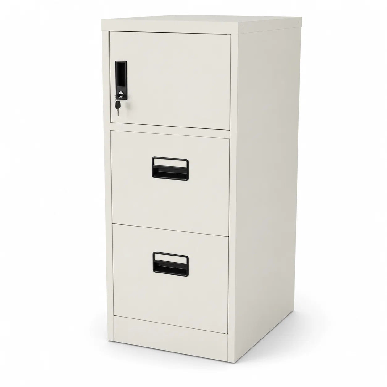 2 Drawer Steel Filing Cabinet with Upper Storage Door
