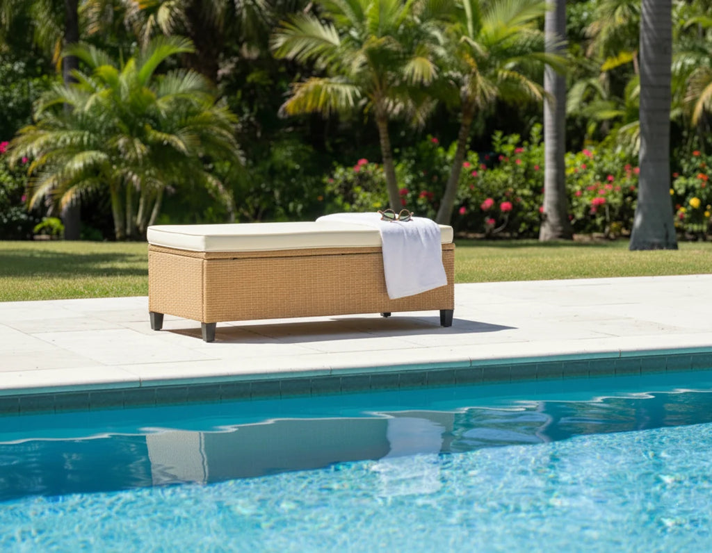 Barbados Corner Lounge Set Brown with Beige Cushions