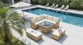 Barbados Corner Lounge Set Brown with Beige Cushions