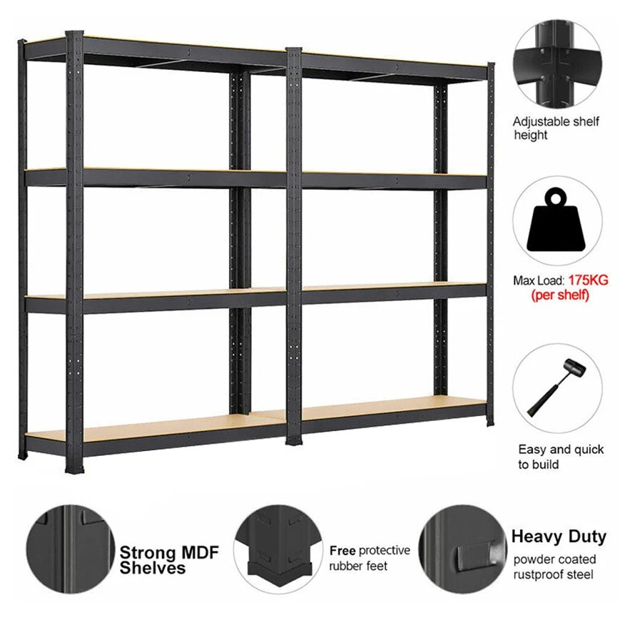 FINERY- 4 Layer Shelf Matt Black (PACK OF 2)