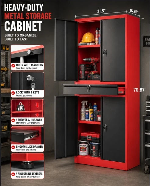 Essentra Metal Cabinet with Drawer
