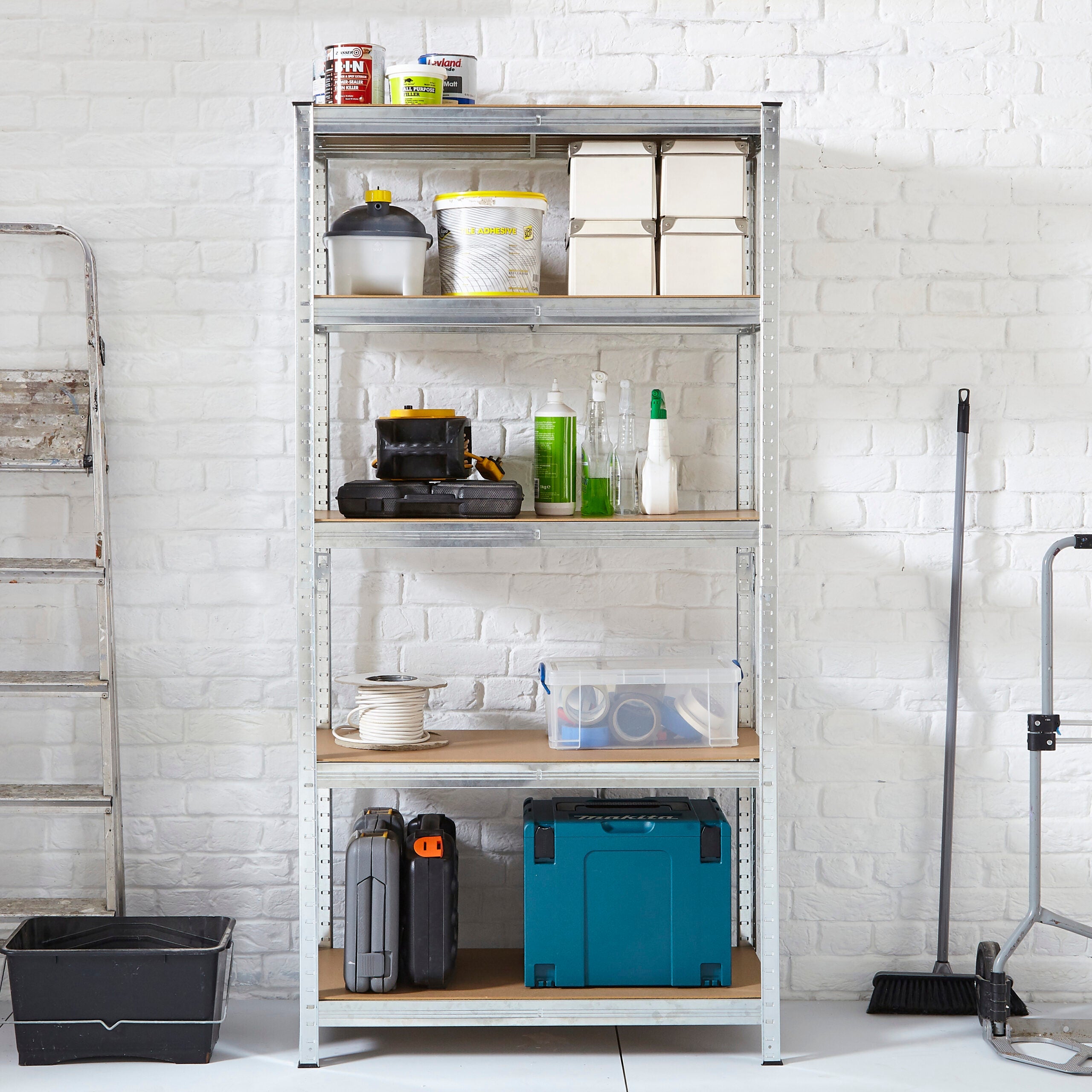 5 Tier Shelf - Galvanized Steel - 180 x 90 x 30 cm