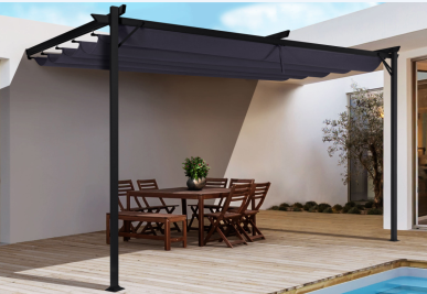 Skyline Wall Mounted Pergola - 3x2.7m - Grey - Fine Living