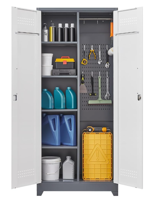 Trivo Metal Cabinet with Pegboard